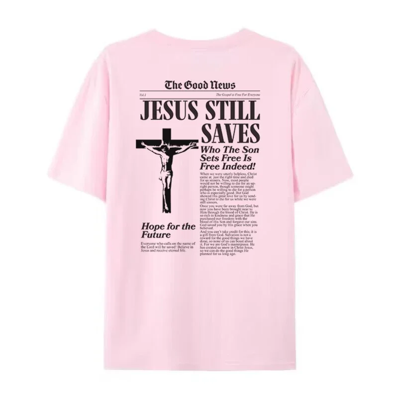 Women Retro Fashion Jesus Bible Verse T-Shirt Unisex Oversized Harajuku Streetwear Graphic Tees Christian Shirt Faith Tops Gifts