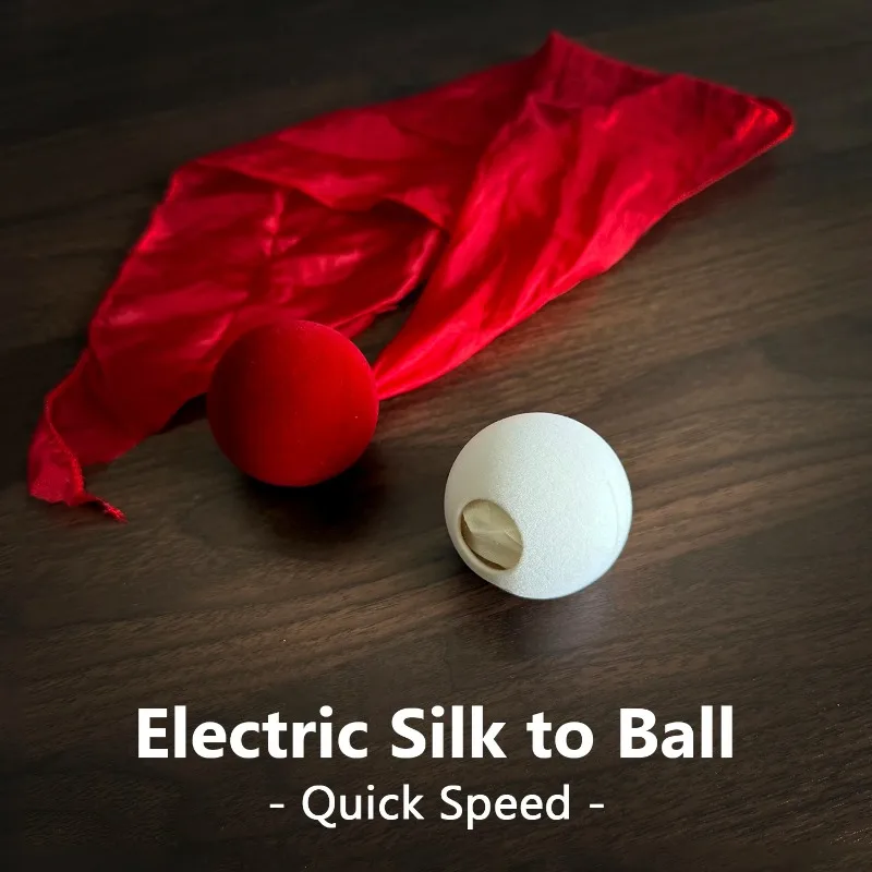 Electric Silk to Ball Quick Speed Magic, Red or White Silk Vanishes and Ball Appears Trick for Stage Illusions, Gimmick Prop