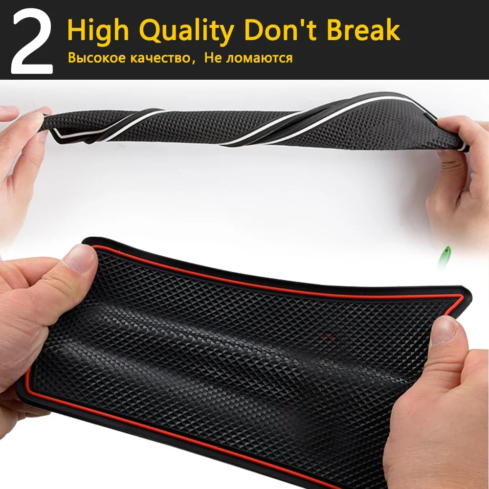 Anti-Slip Rubber Cup Cushion Door Groove Mat for Mazda 2 Demio DJ Mazda2 2015~2019 2017 Accessories Car Stickers mat for phone