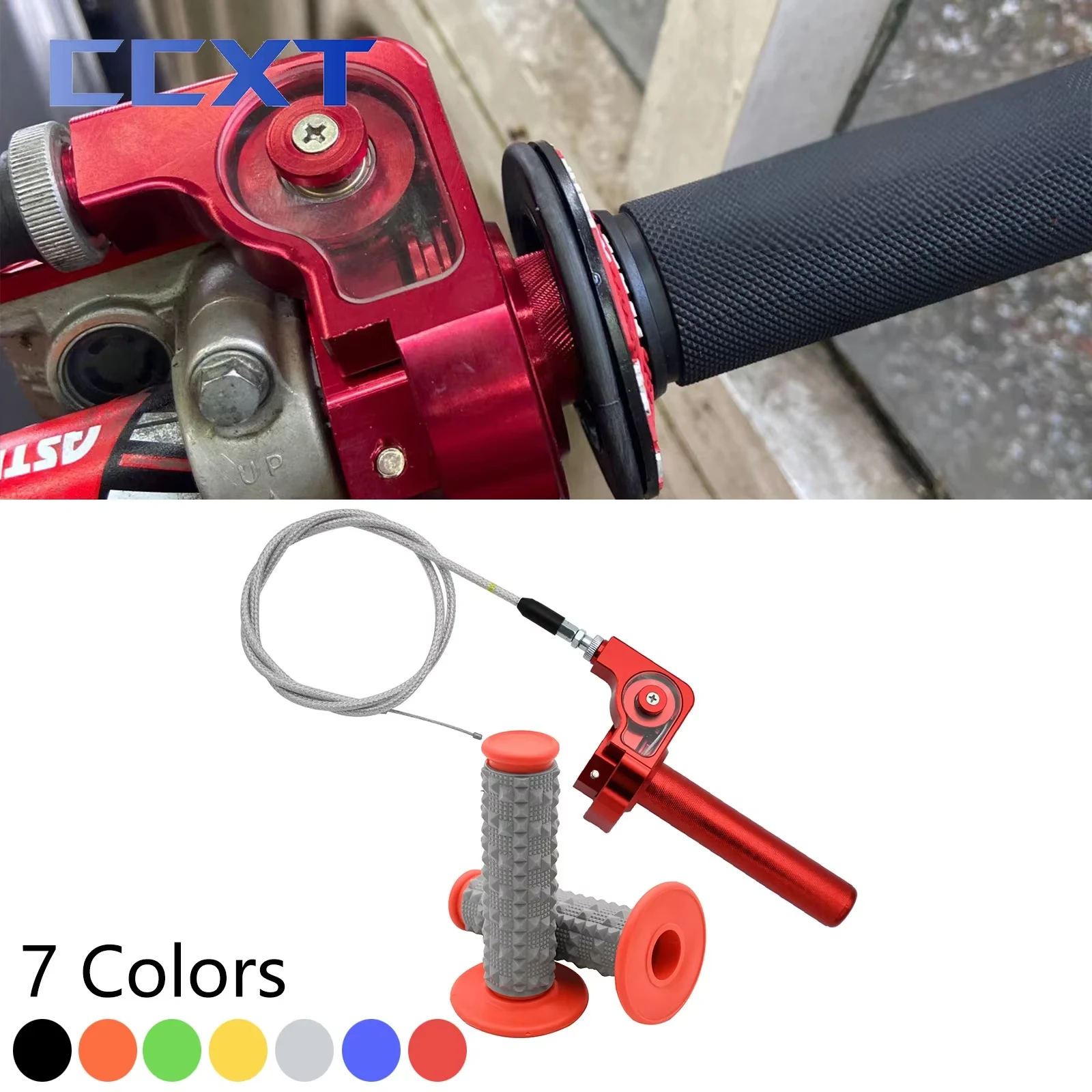 Empuñaduras de acelerador de giro rápido CNC para motocicleta ATV, 7/8 ", 22mm, Cable de acelerador de 1080mm para GasGas EC EX MC ECF EXF MCF para Beta RR