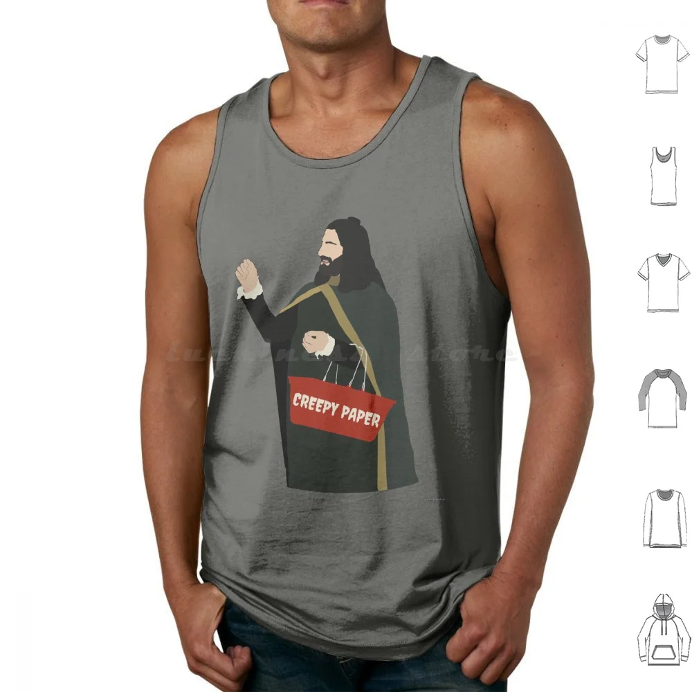 Camisetas sin mangas con estampado de arte digital de Creepy Paper-Nandor-What We Do In The Shadows, de algodón, con estampado de vampiro de Creepy Paper, Guillermo Vampire