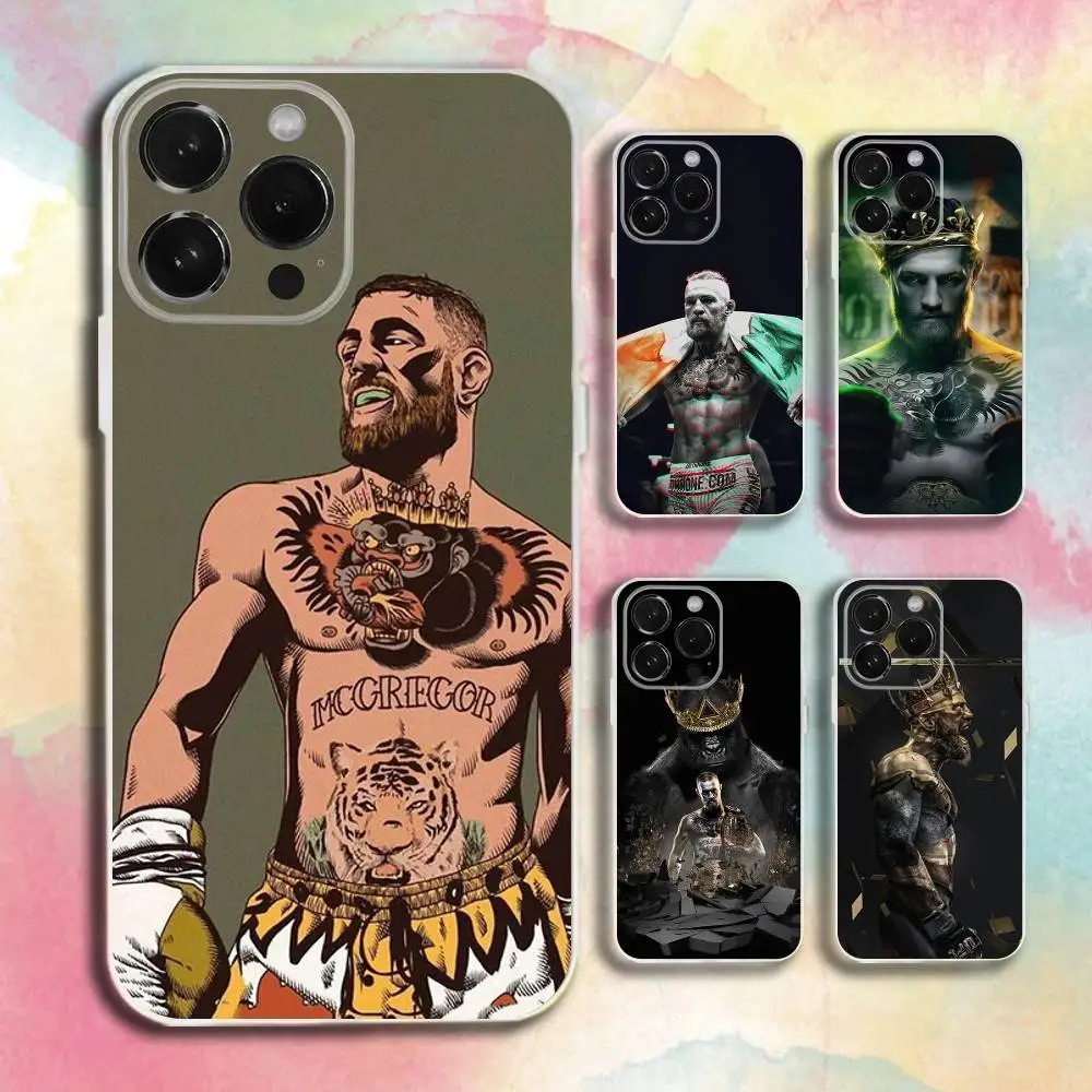 

C-Conor M-McGregor Phone Case For iPhone 16,15,14,13,12,11 Plus,Pro,Max,XR,XS,Plus,E,SE4,Mini Transparent Cover