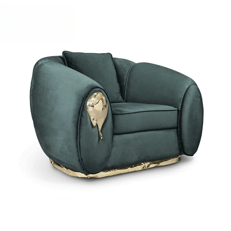 Home Living Room Leisure Chair with Armrests Thickened Cushion Lazy Sofa