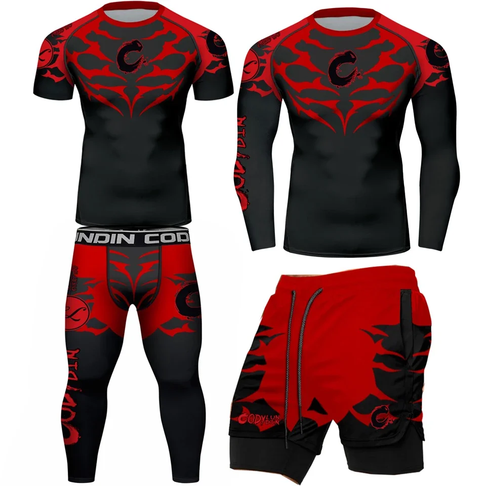 Gym Clothing Running Sportswear Men's Boxing MMA BJJ Muay Thai Rashguard Basketball Jersey Fitness Training Workout Tracksuit