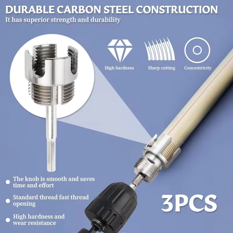 Pipe Threading Tool PVC Pipe Threading Cutter 1/2'' 3/4'' Water Pipe Internal External Thread Tapping Tool Electric Drill