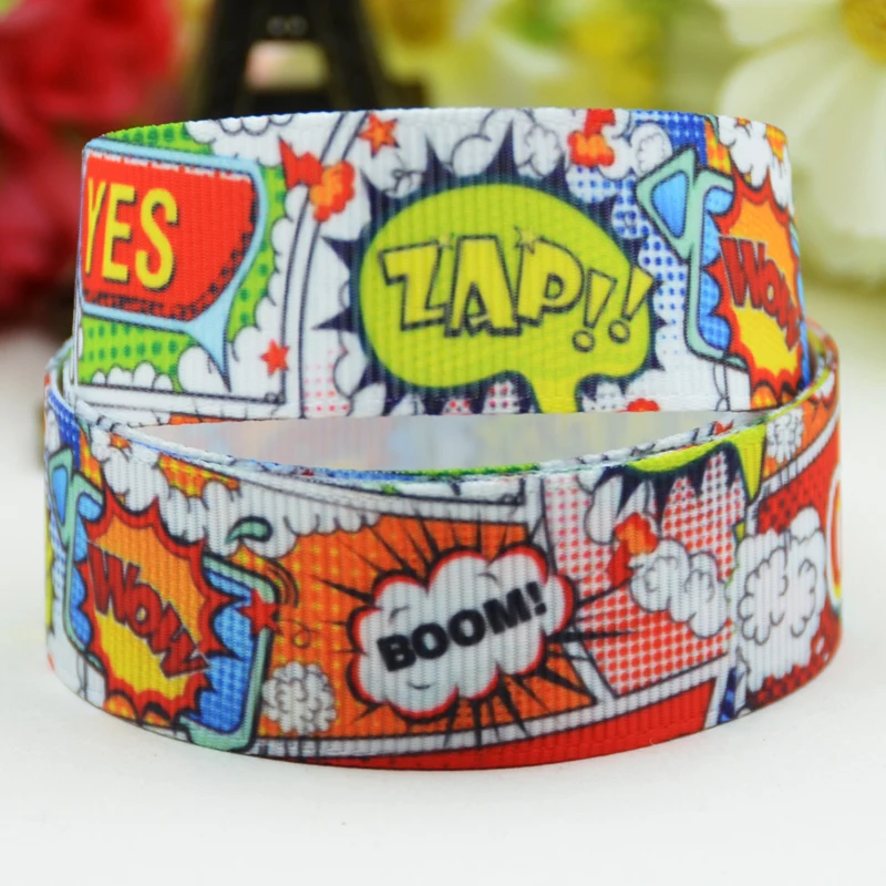 22mm 25mm 38mm 75mm Explosion Cloud Cartoon Character printed Grosgrain Ribbon party decoration 10 Yards Mul070