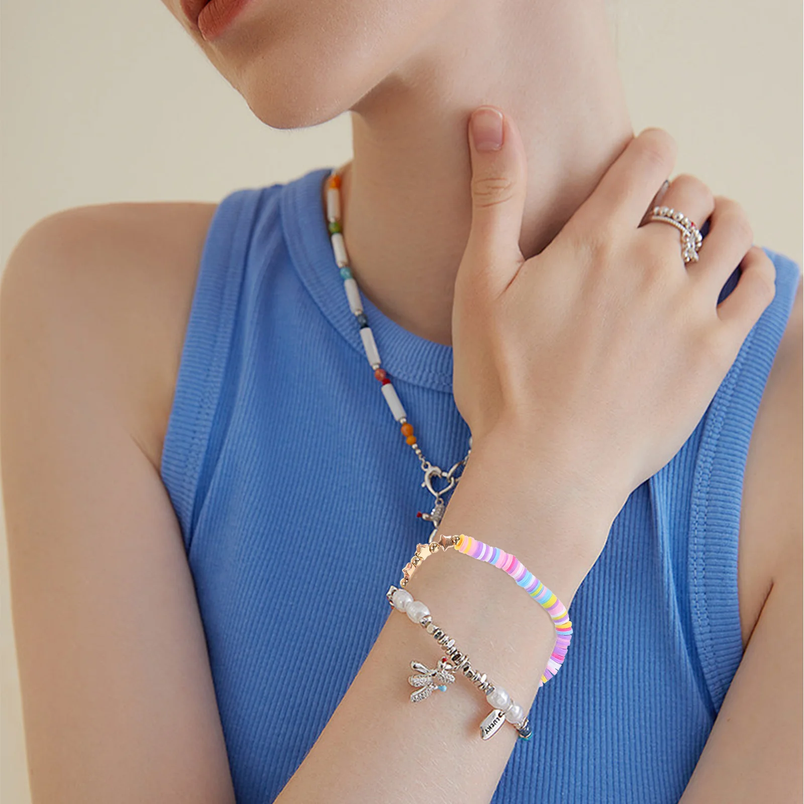 

36 Pcs Bracelet Bohemian Wrist Jewelry Bracelets Set Bohemian Friendship Women Girls Beach Stackable H made Jewelry