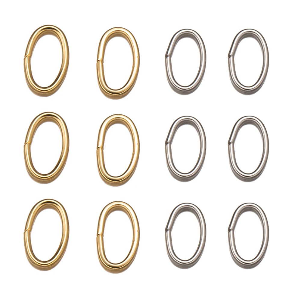 50Pcs 5/6/8/10mm Stainless Steel Gold Color Does Not Fade Open Oval Jump Ring DIY Bracelet Necklace Jewelry Making Connectors