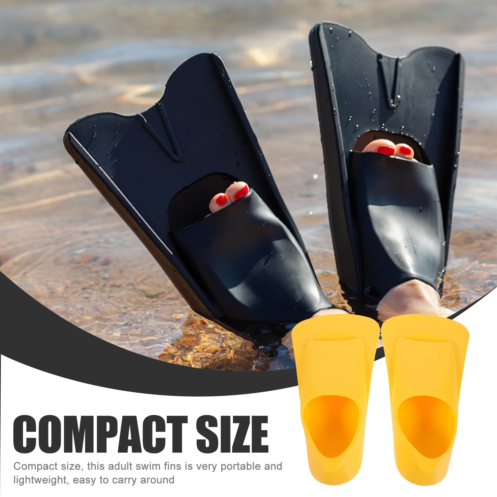 

1 Pair Adult Lightweight Diving Flippers Snorkeling Gear Compact Foldable Swimming Flipper For Sea Pool Travel Durable