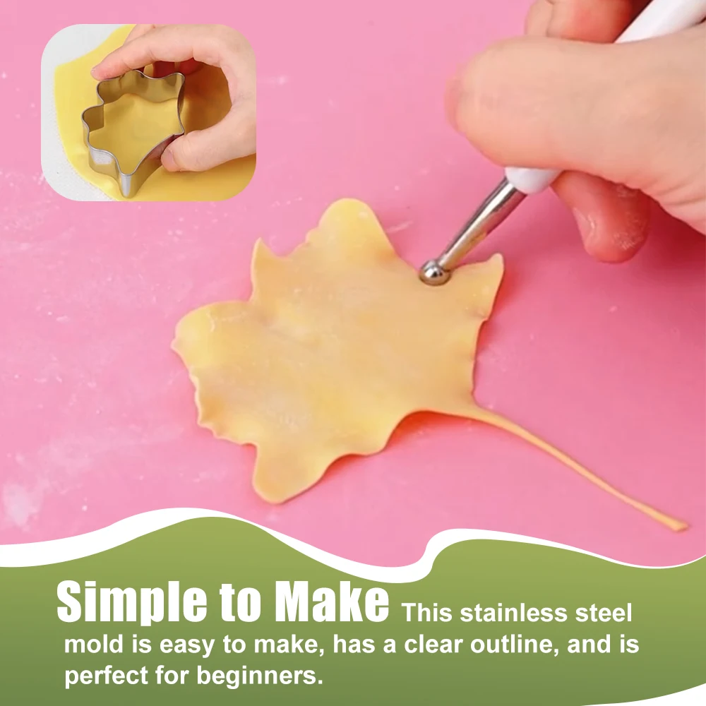 13 Pattern Fondant Flower,Sugar Flower Stainless Steel Cutters Multi Pattern DIY Hand Craft Flowr Lily,Ginkgo,Anemone