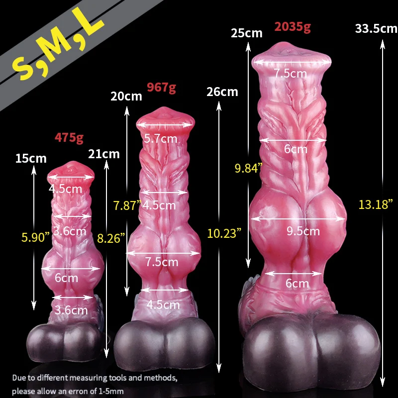 YOCY 13.2 Inch Giant Wolf Dildo Fantasy 9.5CM Thick Knot Dildo Silicone Sex Toy Masturbator Animal Penis With Strong Suction Cup