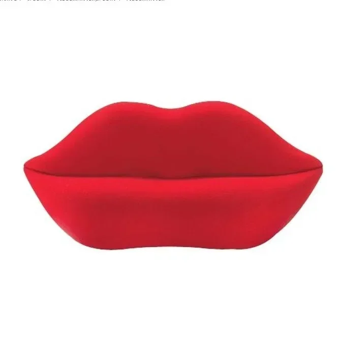 European style fabric living room chesterfield cafe chair modern couch sexy flaming red lip shaped sofa