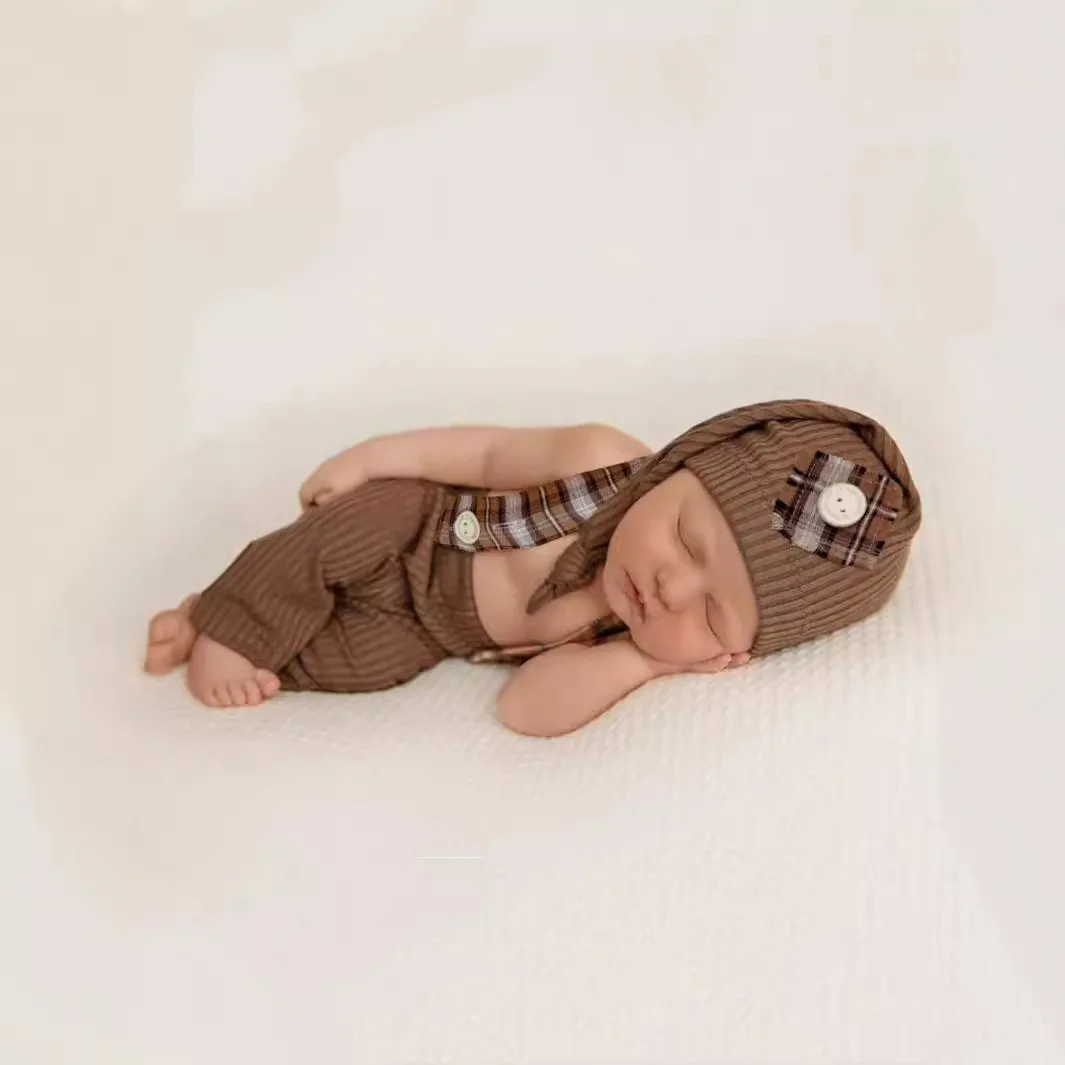 ❤️Newborn Photography Clothing Hat+Suspenders 2Pcs/set Studio Baby Boys Photo Props Accessories Clothes Outfits Fotografia