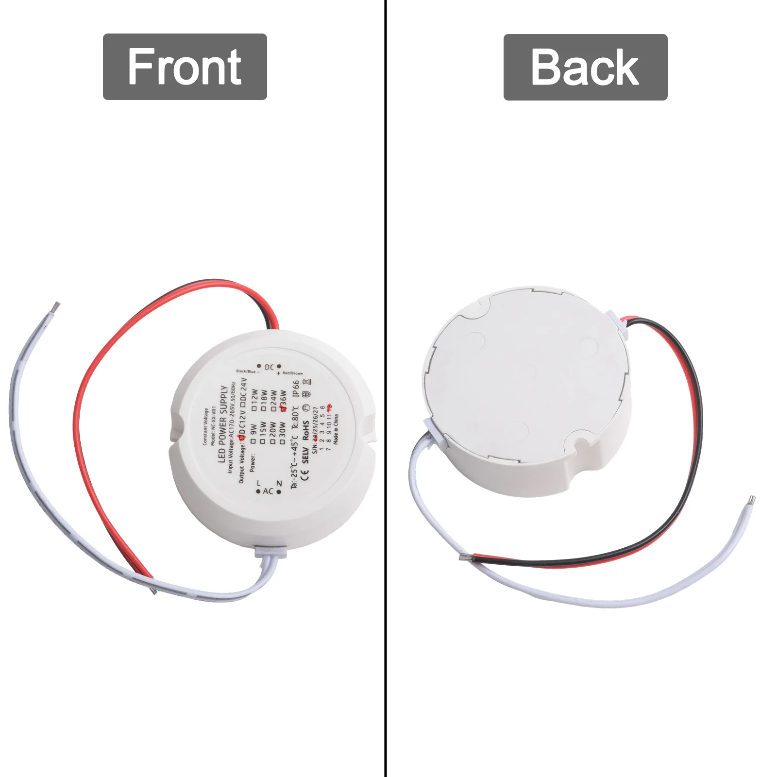 36W Constant Voltage 55*23mm 12V 24V Power Supply Robust Safety Features Short Circuit Protection Surge Protection