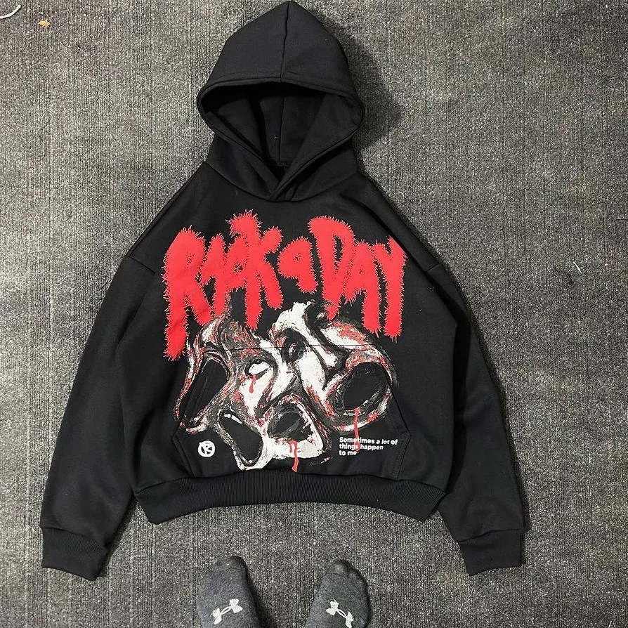 

y2k Women's Harajuku Hooded Loose Sweatshirt Fashion Retro Hooded Hip Hop Fleece Hooded Women's Hooded Streetwear