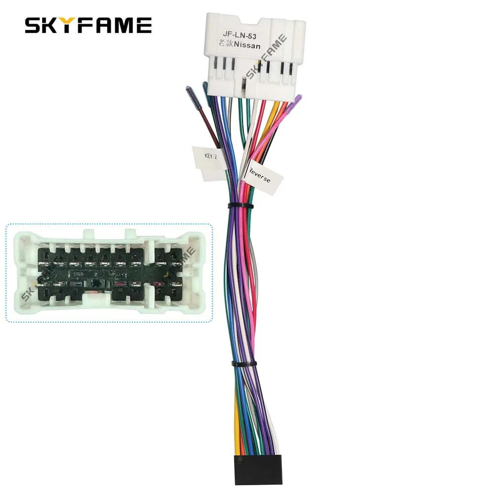 

SKYFAME 16-контактный автомобильный жгут проводов адаптер декодер Adnroid радио кабель питания для Nissan Old