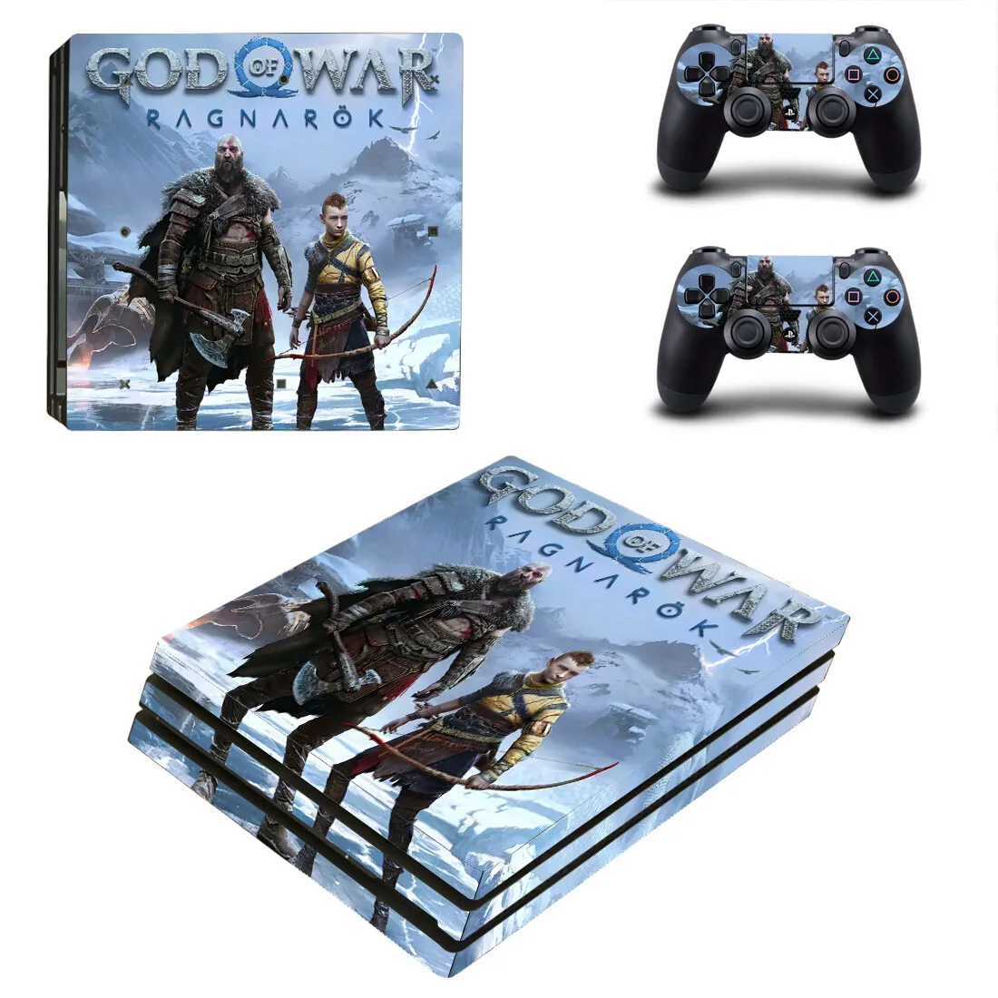 Наклейка God of War PS4 Pro, защитная оболочка для консоли и контроллера