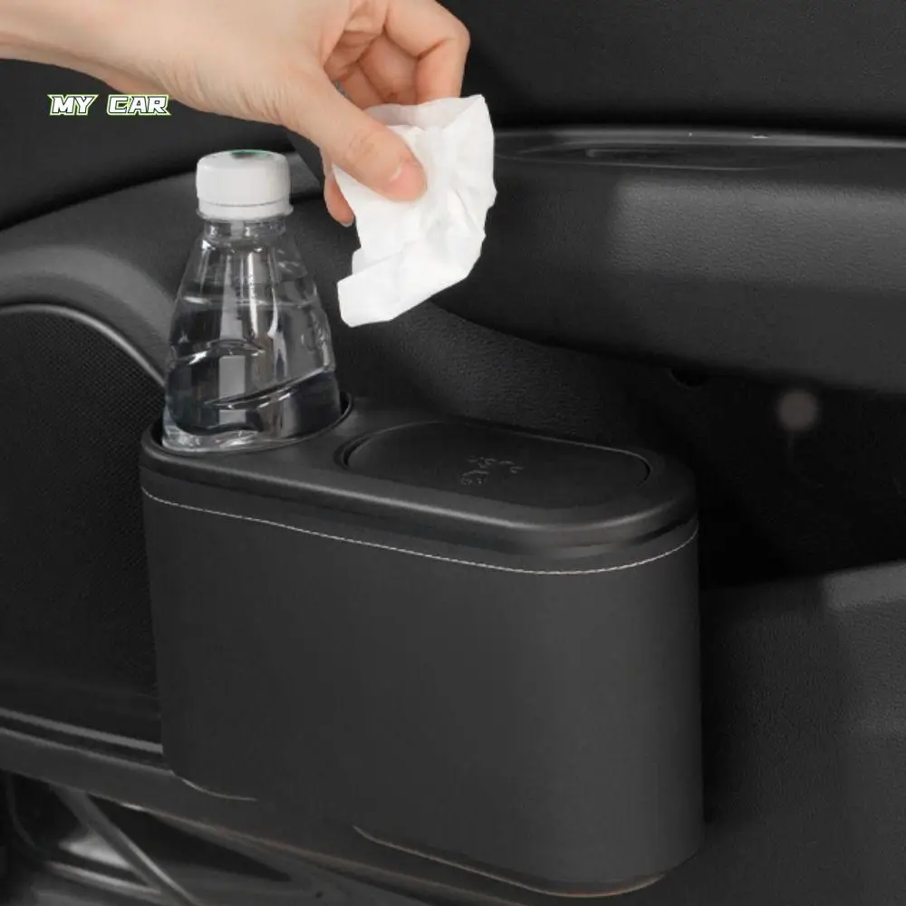 

Multi-function With Lid Car Trash Can Waterproof Door Suspension Cup Holder ABS Leakproof Storage Box Car Interior Supplies