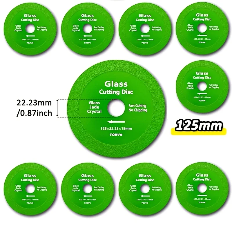 5-Inch Ultra-Thin Diamond Circular Saw Blade Set (Suitable for Glass) | Durable Cutting Blade, Ceramic Tile Bottle and Jar Cutting Tool, Maximum Speed of 13200 Revolutions per Minute, Cutting Speed of 80 Meters per Second,