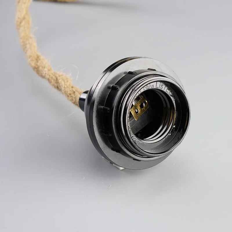 Vintage Hemp Rope Cable with Switch  E27 Screw Socket Lamp Holder DIY Light Cords