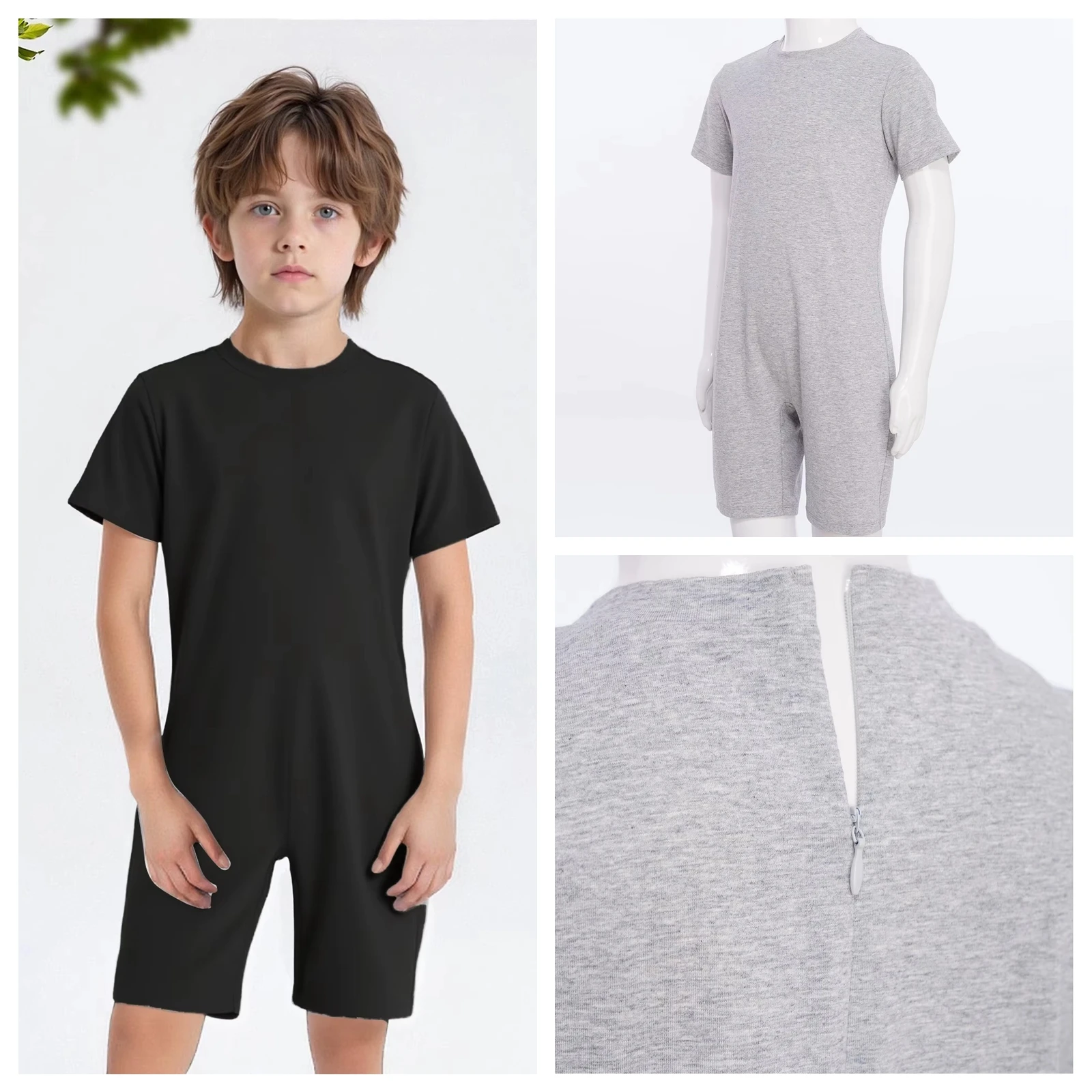 Jungen Gymnastik Overall Body Kinder Ganzanzug Strampler Kinder Mädchen Jungen Yoga Fitness Workout Bodys Kurzarm Dancewear