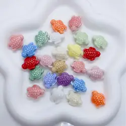 10PCS Colorful Glaze Ceramic Sea Turtle Beads Loose Spacer Beads For Jewelry Making DIY Bracelet Necklace Accessories