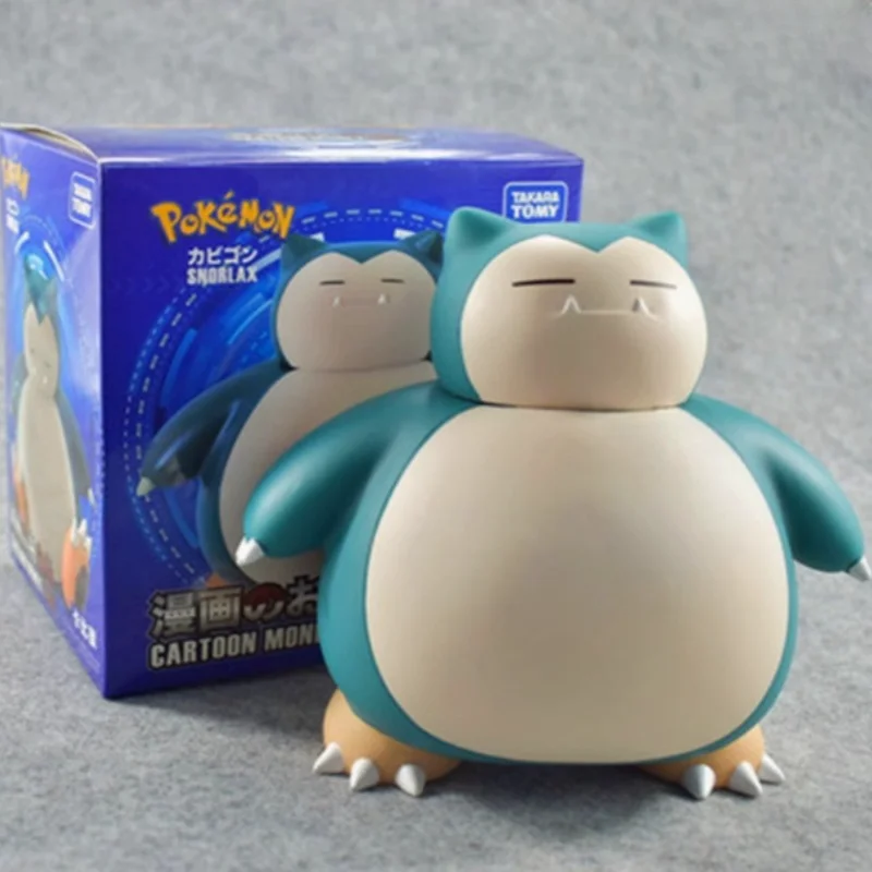 New Anime Figure Pokemon Snorlax Money Box 2 Pose Standing Sitting Lovely Model Toy Surrounding Desktop Collect Decoration Gift