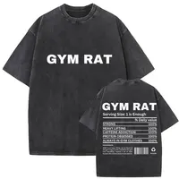 Camiseta Vintage lavada con cubierta de bomba de rata para gimnasio, ropa de entrenamiento para hombre, camisetas de manga corta a la moda, camisetas informales de algodón Unisex