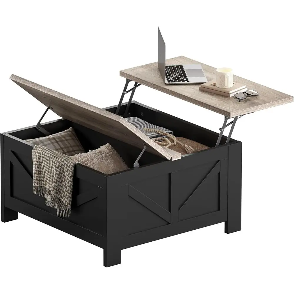 

31.5" Lift Top Coffee Table with Storage, Square Coffee Table for Living Room, Center Tables with Large Hidden Storage Compartme