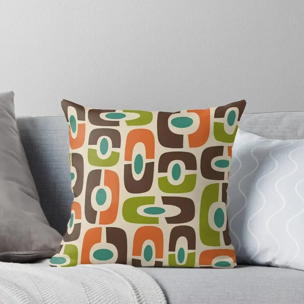 

Mid Century Modern Cosmic Abstract Brown Blue Green Orange and Beige Throw Pillow Cusions Cover sleeping pillows pillow