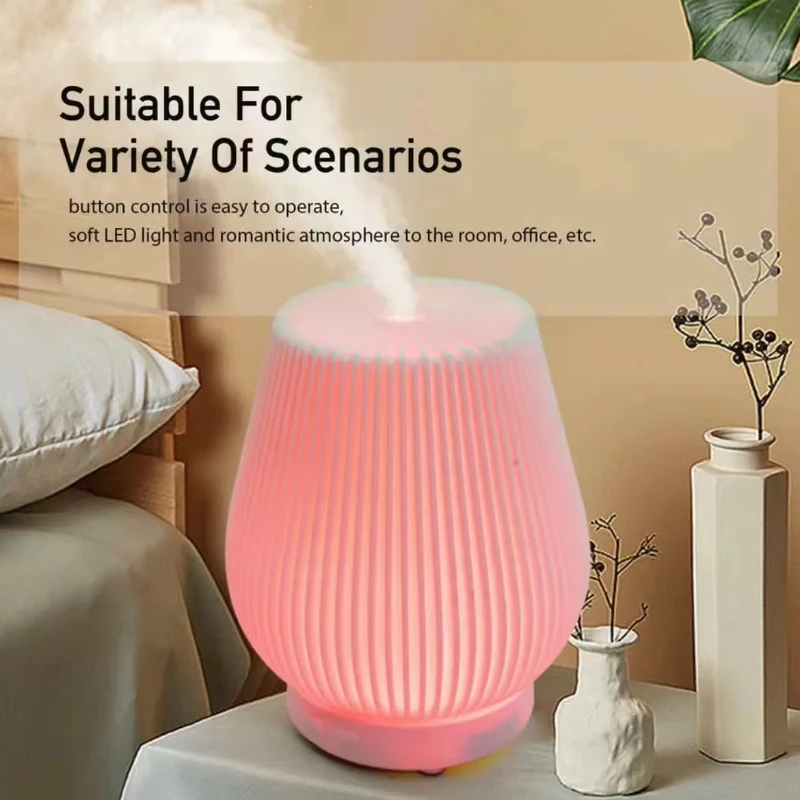 アロマディフューザー加湿器噴霧器ポータブル家電 200 ミリリットル電気加湿器デスクトップホームフレグランス香水 LED 炎