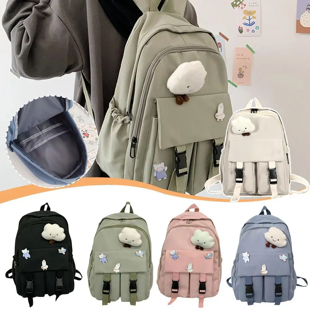 Schoolbag Female Korean Version Harajuku High School Students Ins Style Simple Sen Large Capacity Backpack Backpack Fashion