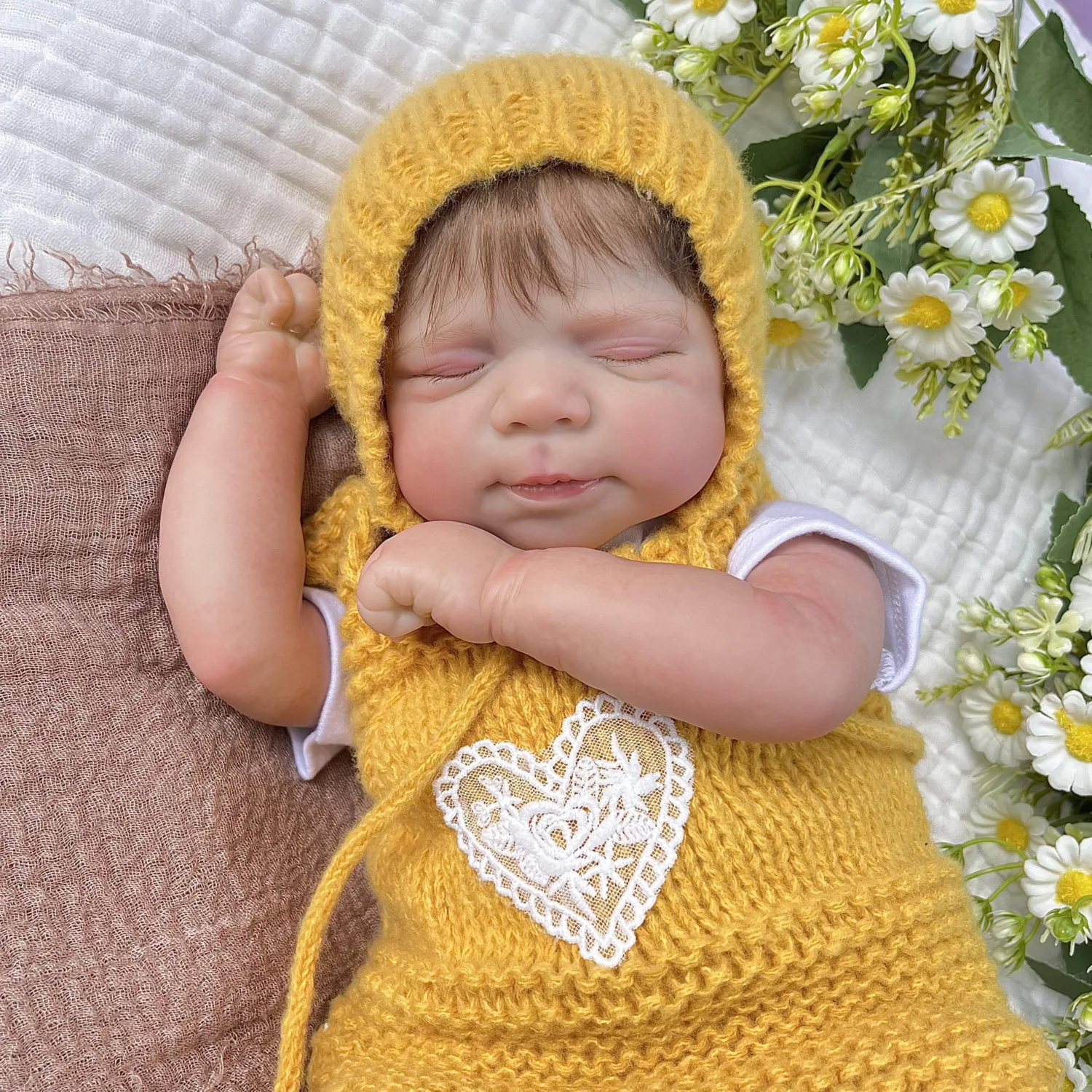 

Кукла-реборн 48 см, спящая, для девочек, с виниловыми конечностями и тканевым телом, игрушка для дома, ручная работа, модный подарок на день рождения