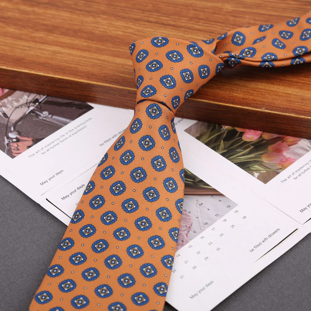 Klassische Krawatte für Herren, Seidenimitat, hochwertige Krawatten, weich, neuartig, gepunktet, mit Blumenmuster, Business- und Hochzeitsaccessoires, Geschenk – Detail 22