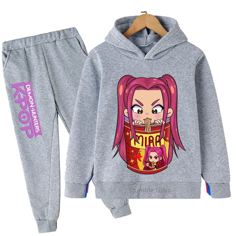 

Autumn Kids Cartoon Anime Sweatshirts Trucksuit Kpop Demon Hunters Hoodie Set Casual Boys Girls Clothes​