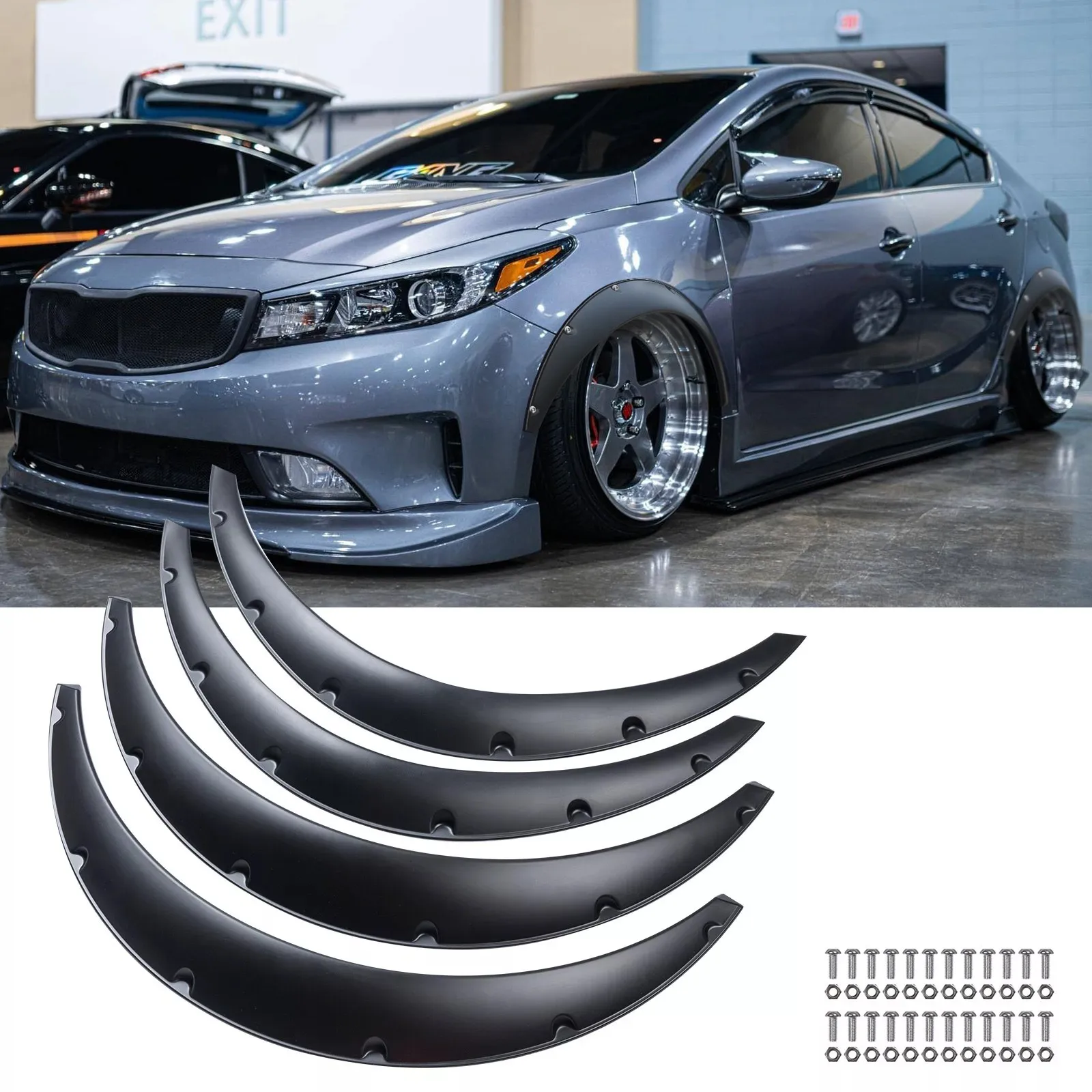 

Fender Flares Offroad Wide Body Kit Wheel Arch 3.2" 80mm 4pcs Fits For Kia Forte