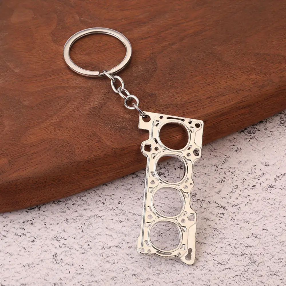 Tuning Keychain Car Modification Cylinder Head Engine Gasket Model Keychain Key Ring DIY Key Chain For F1 Racing Fans Gifts