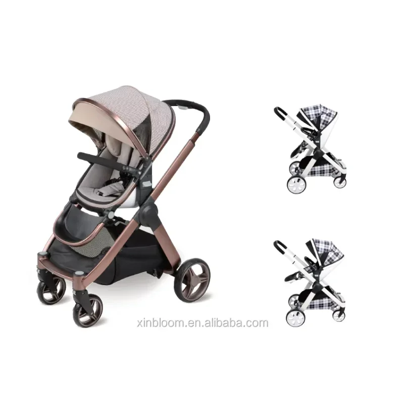 European height quality baby prams plastic carrycot luxury stroller 3 in 1 with Function Height frame for baby TS16