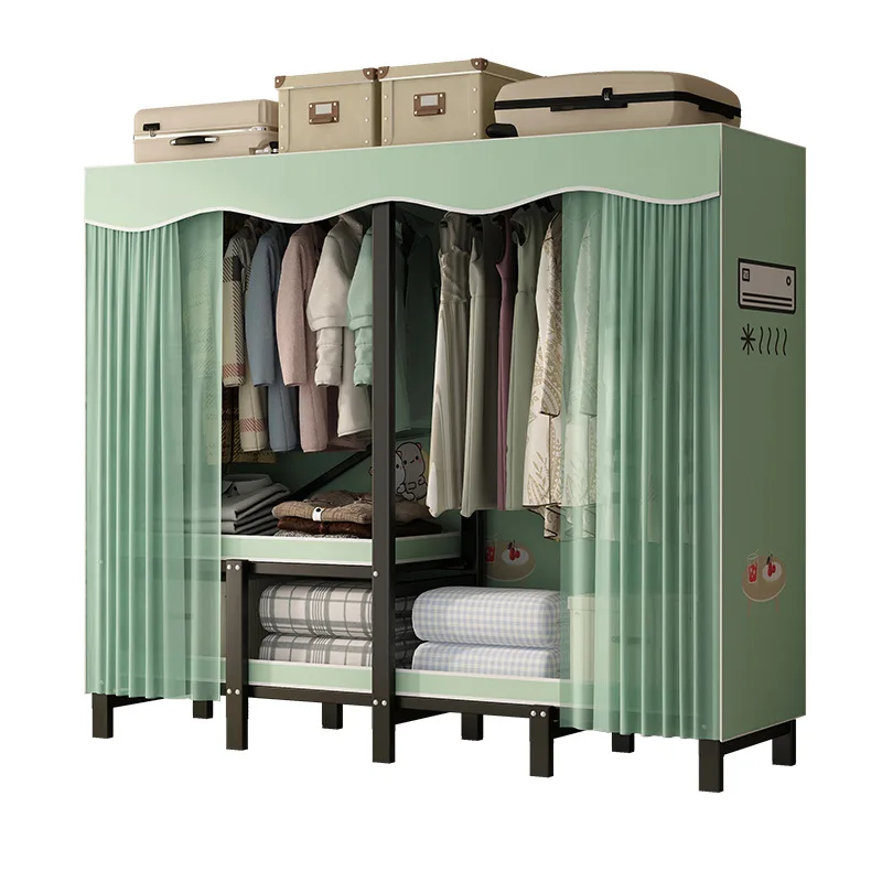 

One-piece folding cloth wardrobe, installation-free, bold and thicker, all-steel frame, strong and durable hanger