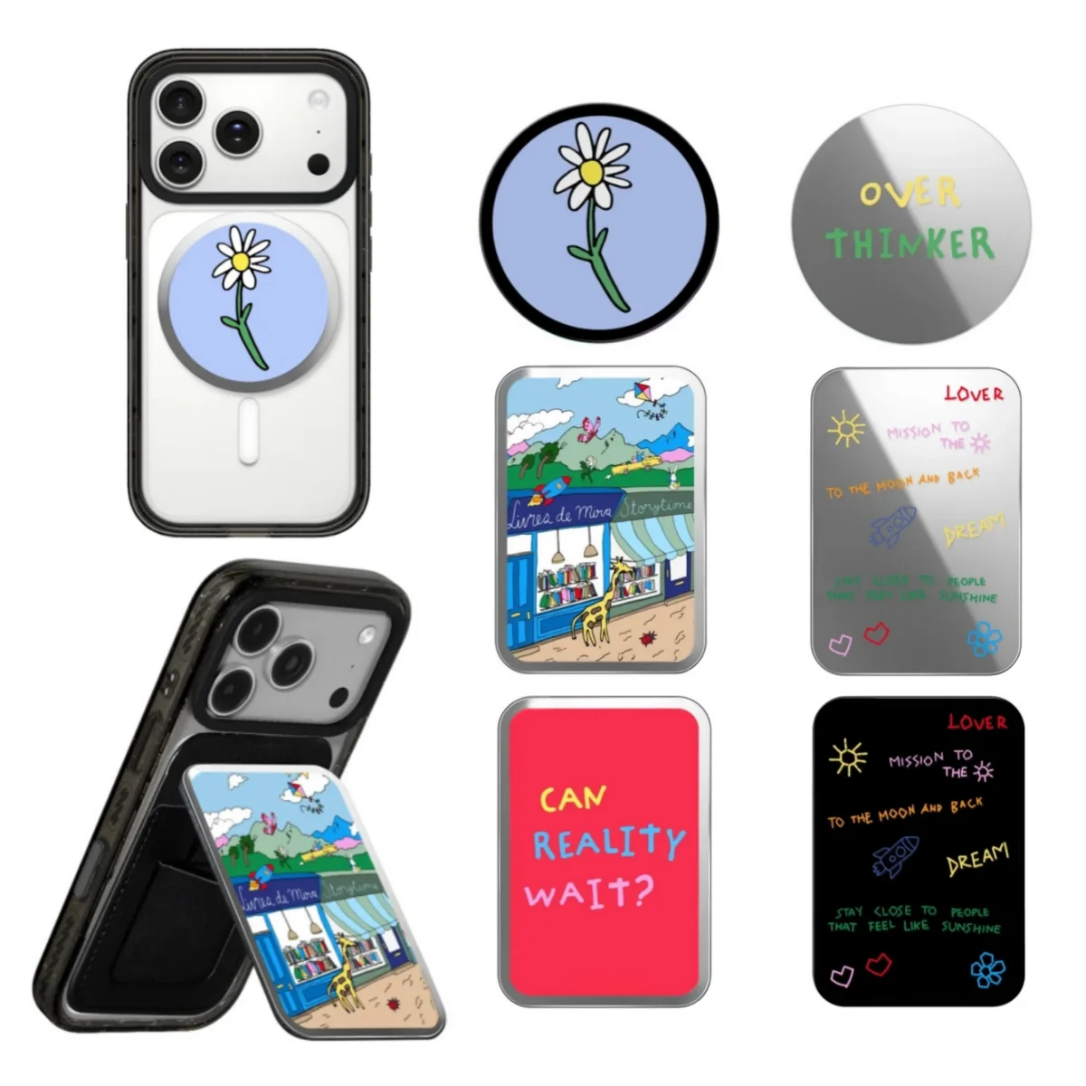 

Giraffe Flower Magnetic Grip Card Holder Phone Stand for IPhone Holder Mount Support for Galaxy Phone Accessories Cartoon