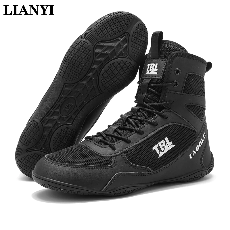 lianyi-autumn-new-men's-professional-fighting-shoes-non-slip-comfortable-weightlifting-sports-shoes-breathable-wrestling-shoes