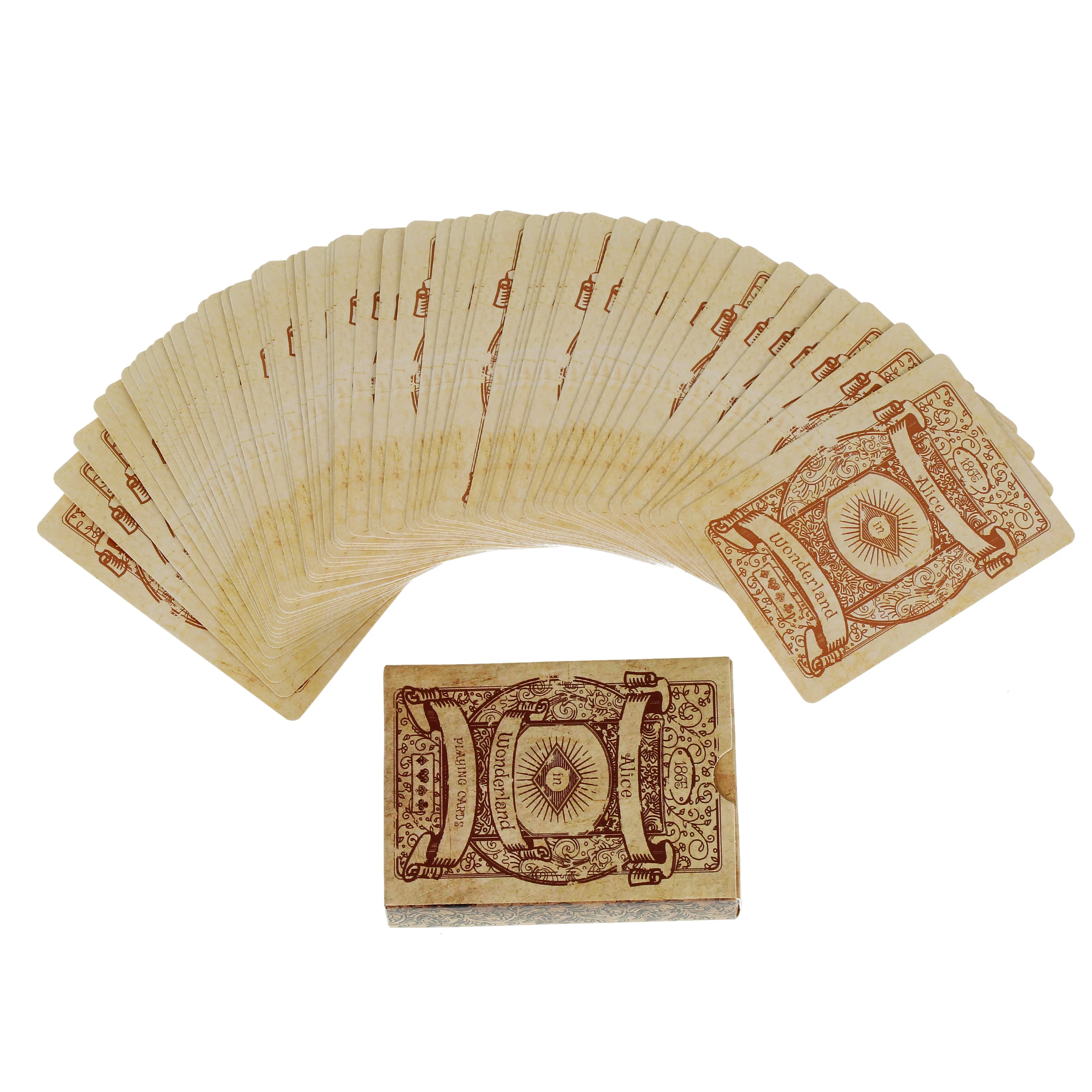 ​ 1 conjunto de cartas de jogo estilo vintage, alice no país das maravilhas, pôquer, baralho, jogos de tabuleiro, pôquer retrô, nunca aberto