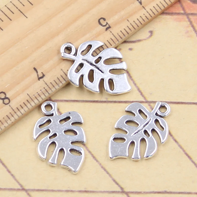 20pcs Charms Hollow Tree Leaf Feather 19x12mm Tibetan Silver Color Pendants Antique Jewelry Making DIY Handmade Craft