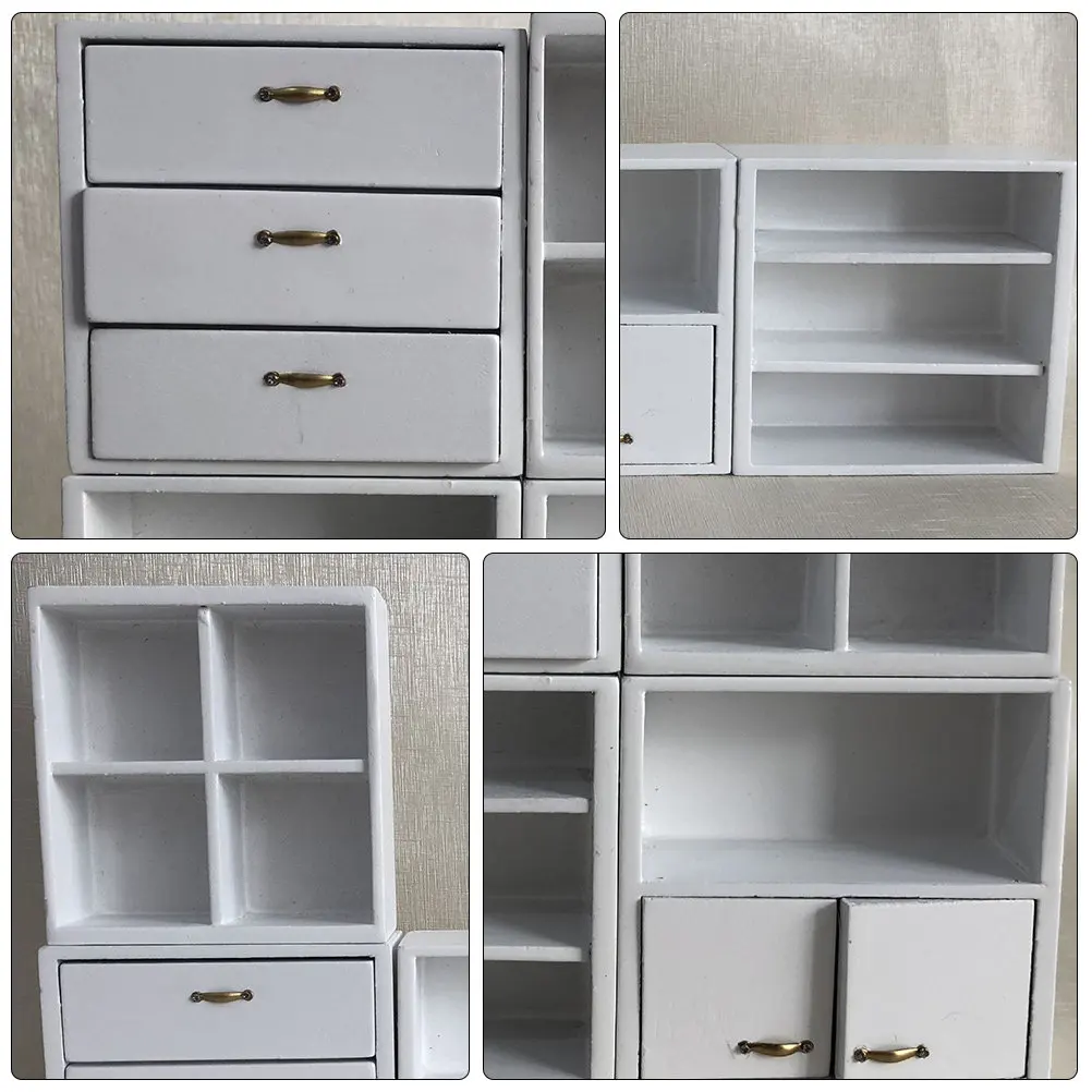 

1Set Miniature Wooden Cabinet Small Furniture Storage for Home Decoration Kids Gift 1 12 Scale House Mini Cabinet