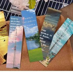 30pcs Motivational Phrase Landscape Bookmarks Inspirational Quotes Page Holder Read Books Annotated Cards Student Supplies