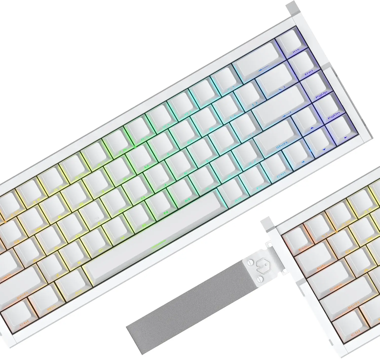 

Беспроводная игровая клавиатура MG68 Max, 65% TKL, USB-C/2,4 ГГц/Bluetooth, алюминиевый корпус, магнитный переключатель, белый