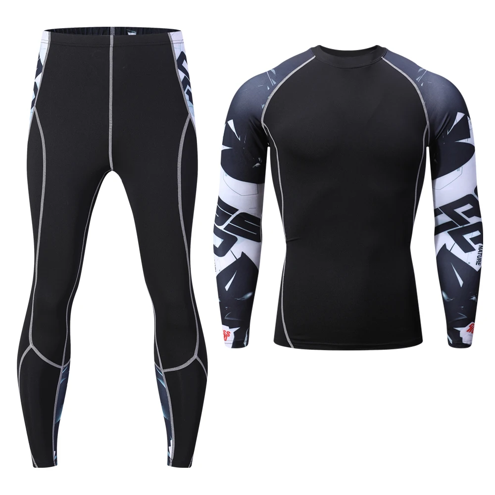 New Men Thermal Underwear Sets Compression Fleece Sweat Quick Drying Thermo Underwear Men Clothing Long Johns