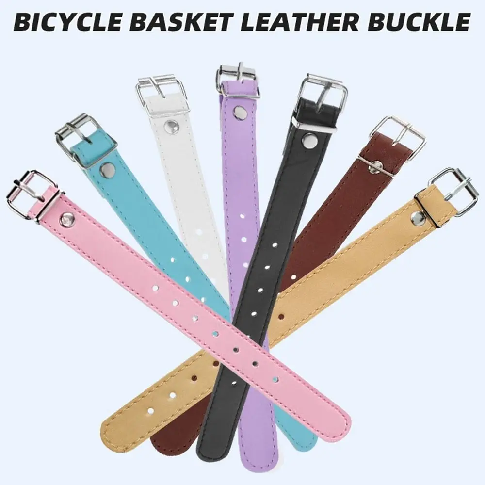 1pair 22*2cm Bicycle Basket Straps Leather 7 Colors Cargo Rattan Baskets Replacement Front Container Belt Hardware Accessories
