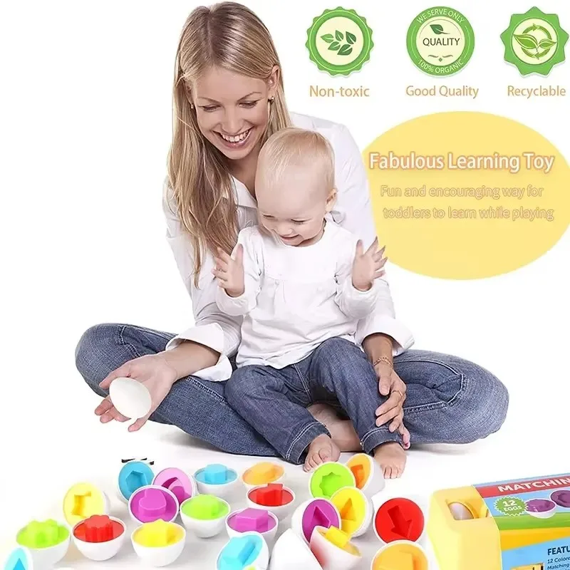 Montessori Smart Ei Sensorischen Spielzeug Baby Entwicklung Spiele Passenden Puzzle Eier Form Sorter Pädagogisches Spielzeug Für Kinder 2, 3, 4 Y