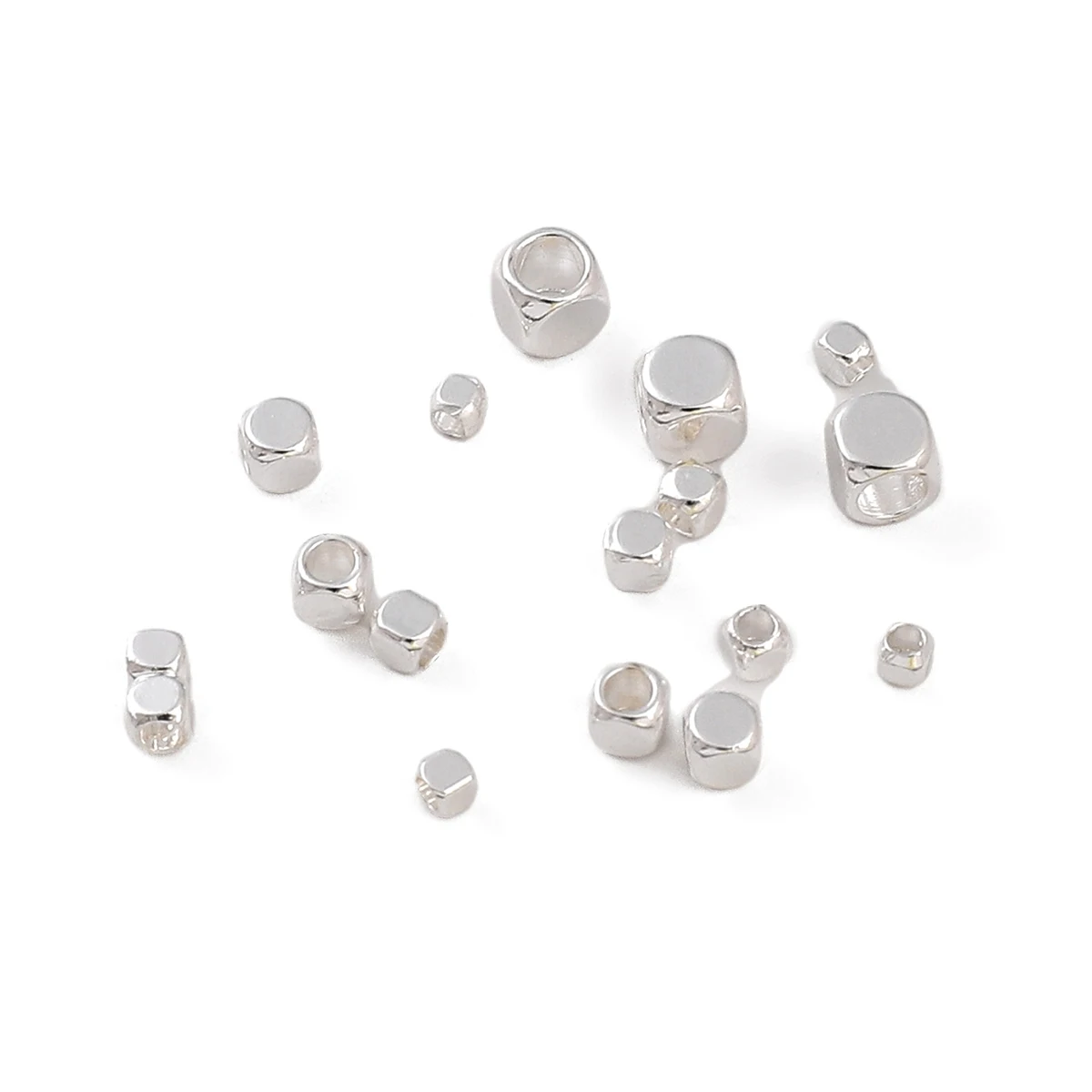 

10pcs Silver Plated Copper Square Spacer Beads for DIY Bracelet Necklace Earring Jewelry Making Beads Findings Accessories